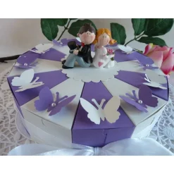 Hochzeitstorte/Schachteltorte in lila/creme  23cm Ø