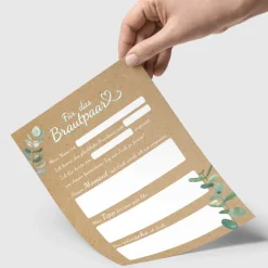 Hochzeitswünsche für das Brautpaar I Hochzeitsspiel für 50 Gäste I im handlichen A5 Notizblock Format I CreativeRobin