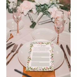 Hochzeitswünsche für das Brautpaar I Hochzeitsspiel für 50 Gäste I im handlichen A5 Notizblock Format I CreativeRobin