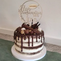 Holz Cake Topper Konfirmation V11