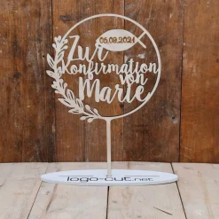 Holz Cake Topper Konfirmation V11