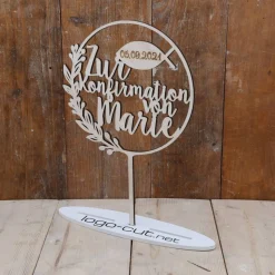 Holz Cake Topper Konfirmation V11