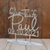 Holz Cake Topper Taufe V3