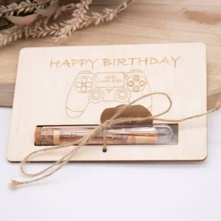 Holz Geschenkkarte -  Geldgeschenk Controller - Kauf dir was schönes