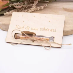 Holz Geschenkkarte -  Geldgeschenk Controller - Kauf dir was schönes
