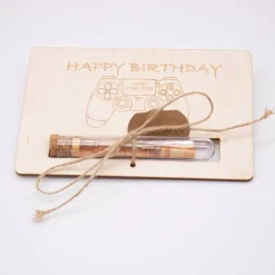 Holz Geschenkkarte -  Geldgeschenk Controller - Kauf dir was schönes