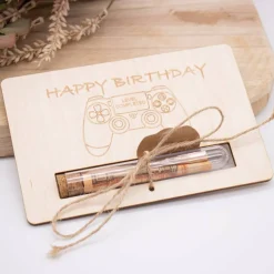 Holz Geschenkkarte -  Geldgeschenk Controller - Kauf dir was schönes
