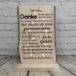 Holz Schild Danke für Erzieherin / Lehrer / Lehrerin Geschenk mit Spruch beleuchtet personalisiert zum Abschluss