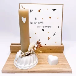 Holz Tablett mit Kartenhalter | Rohling für dekorative Mitbringsel