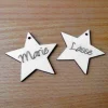 Holz-Anhänger Namenssterne 2er-Pack, personalisiert