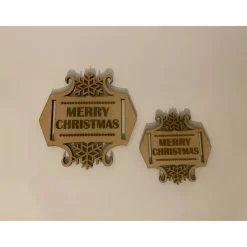 Holzanhänger Weihnachten „Merry XMas“ – Lasergraviert, Buche, nachhaltig, Deko & Geschenkanhänger, 2 Größen