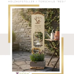 Holzaufsteller "Baum mit Schaukel" Türschild Holzschild Hochzeitsgeschenk Hochzeit Personalisiert