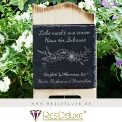 Holzaufsteller Blumen Türschild Holzschild Hochzeitsgeschenk Herzen Holz Hochzeit Personalisiert Gravur Geschenk