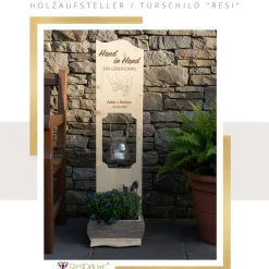 Holzaufsteller "Hände Hand in Hand" Türschild Holzschild Hochzeitsgeschenk Hochzeit Perso