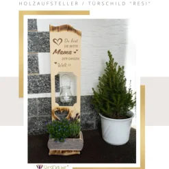 Holzaufsteller "Mama" Türschild Holzschild Hochzeitsgeschenk Hochzeit Personal