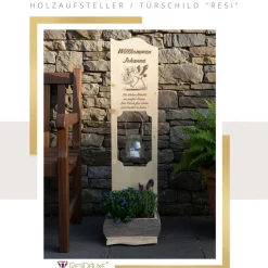 Holzaufsteller "Storch mit Baby" Türschild Geburt Baby Willkommen Geburtsbaum Adebarbaum Babystorch Kindsbaum