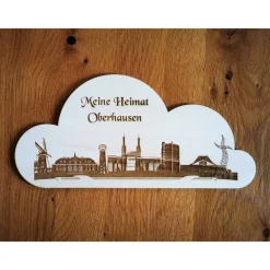 Holzbild als Traumwolke "Heimat" Berlin, Bottrop, Essen, Oberhausen, Dortmund, Duisburg, Gelsenkirchen