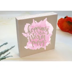 Holzbild mit Spruch | Aufsteller Wandbild | Kleines persönliches Geschenk | Wohnung Deko | Einzug, Umzug, Renovierung |