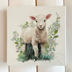 Holzbild, Osterlamm, zum Aufhängen oder Aufstellen; Ostern