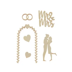 Holzdeko Set Hochzeit