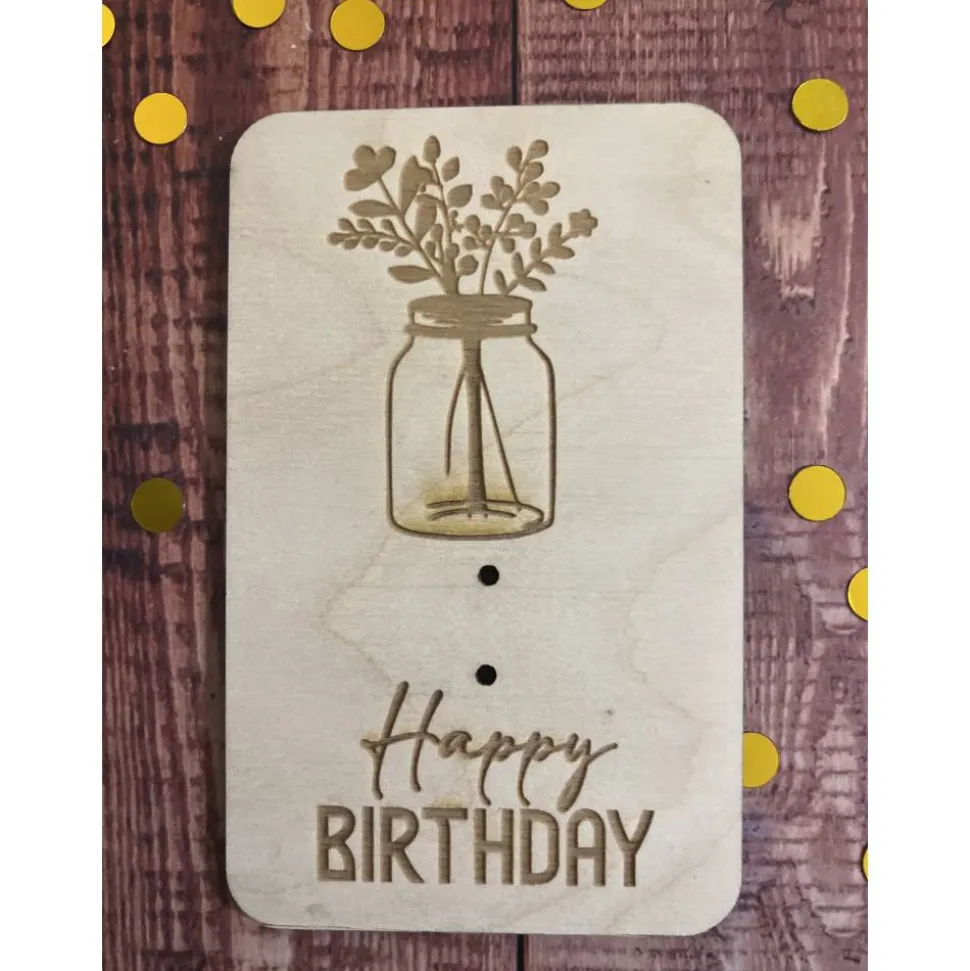 Holzgrußkarten Geburtstag, Geldgeschenk Geburtstag