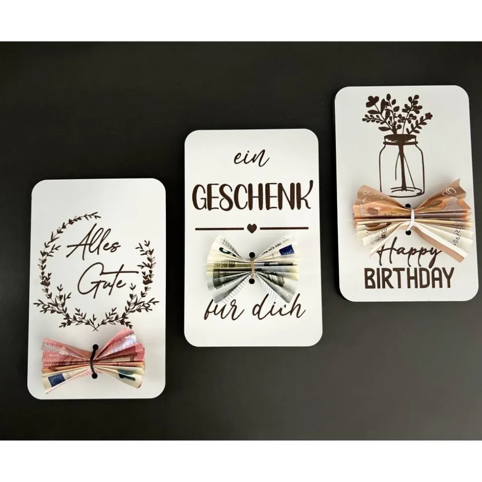 Holzgrußkarten Geburtstag, Geldgeschenk Geburtstag