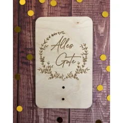 Holzgrußkarten Geburtstag, Geldgeschenk Geburtstag