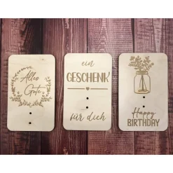 Holzgrußkarten Geburtstag, Geldgeschenk Geburtstag