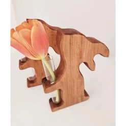 Holzhase für Ostern, Osterhase, Vase, Osterdeko, Dekoration, Frühling, Reagenzglas