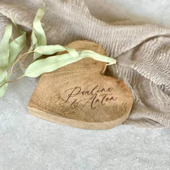Holzherz rustikal BLAKE Paar Hochzeit personalisiert mit Namen
