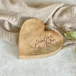 Holzherz rustikal BLAKE Paar Hochzeit personalisiert mit Namen