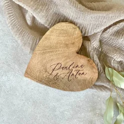 Holzherz rustikal BLAKE Paar Hochzeit personalisiert mit Namen