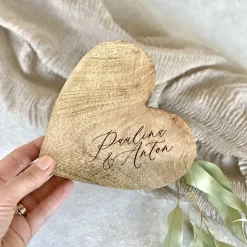 Holzherz rustikal BLAKE Paar Hochzeit personalisiert mit Namen
