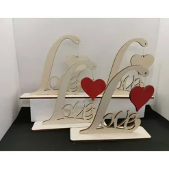 Holz-Herzaufsteller ︎ Love mit Herz ︎ ein ausgefallenes Mitbringsel, Tischdekoration, Muttertagsgeschenk