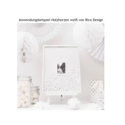 Holzherzen 20 Stück 30 x 28 mm weiß