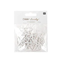 Holzherzen offen weiß 24 Stück