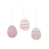 Holzhänger Osterei 3er Set rosa