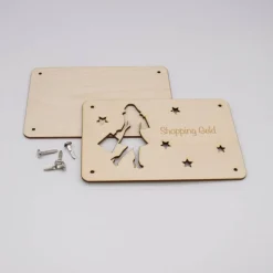 Holzkarte - Geschenkkarte -  Geldgeschenk Shopping