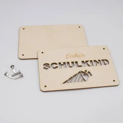 Holzkarte - Geschenkkarte -  Geldgeschenk Schulkind