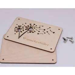Holzkarte - Geschenkkarte Pusteblume - Wunscherfüller