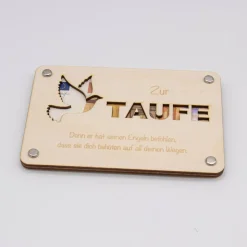 Holzkarte - Geschenkkarte -  Geldgeschenk zur Taufe