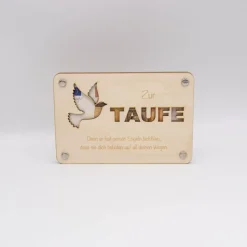 Holzkarte - Geschenkkarte -  Geldgeschenk zur Taufe