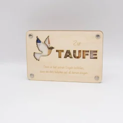 Holzkarte - Geschenkkarte -  Geldgeschenk zur Taufe