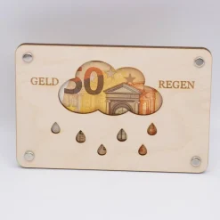 Holzkarte - Geschenkkarte Geldregen