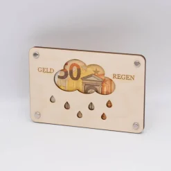 Holzkarte - Geschenkkarte Geldregen