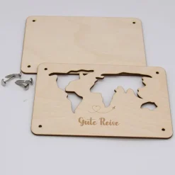 Holzkarte - Geschenkkarte -  Geldgeschenk Gute Reise