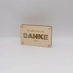 Holzkarte - Geschenkkarte -  Geldgeschenk Danke sagen