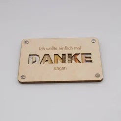 Holzkarte - Geschenkkarte -  Geldgeschenk Danke sagen