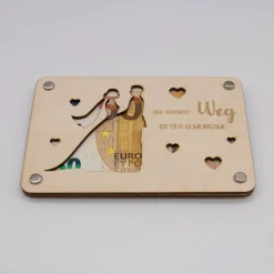 Holzkarte - Geschenkkarte -  Geldgeschenk zur Hochzeit
