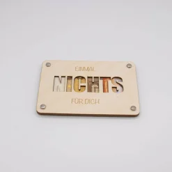 Holzkarte - Geschenkkarte -  Geldgeschenk NICHTS